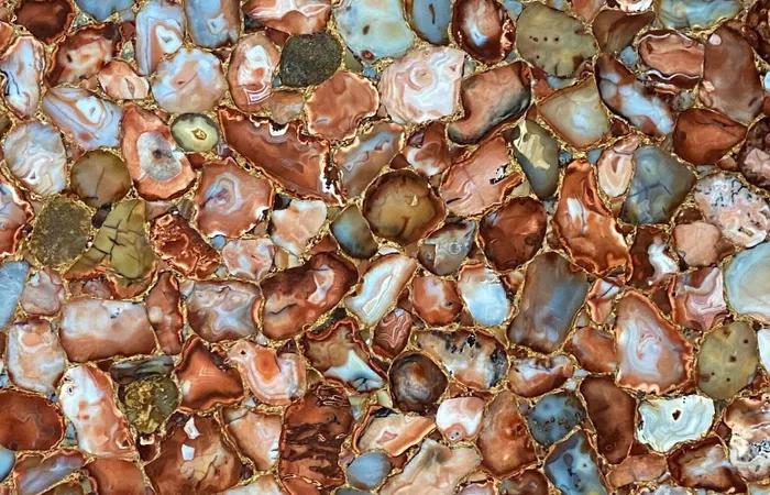 Агат Agate Cezanne With Gold Inlay